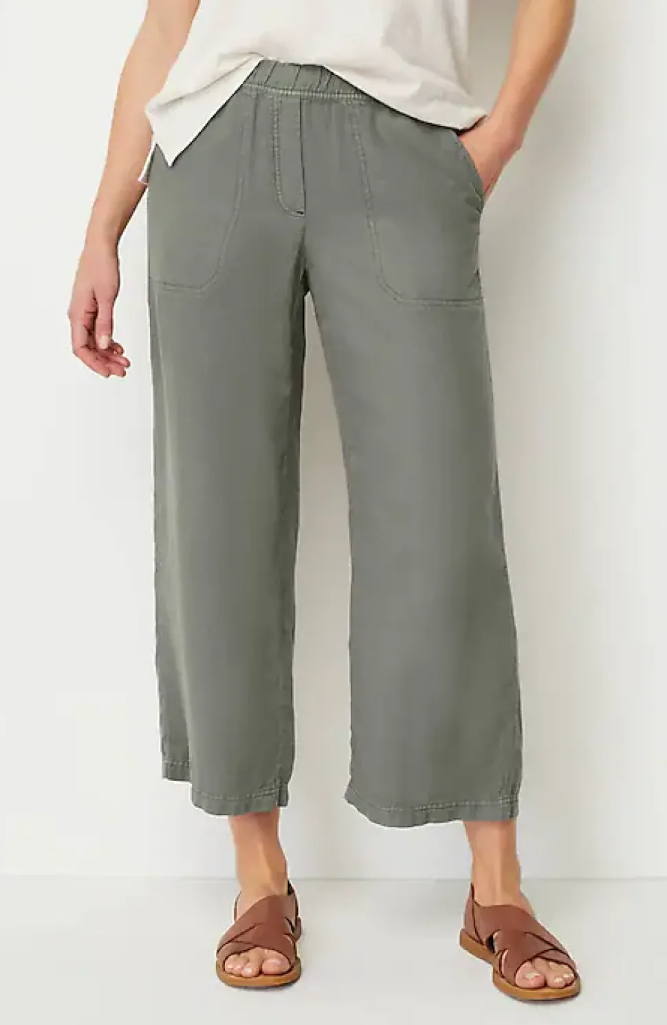 Pure Jill Linen-Blend Wide-Leg Crops | Jjill