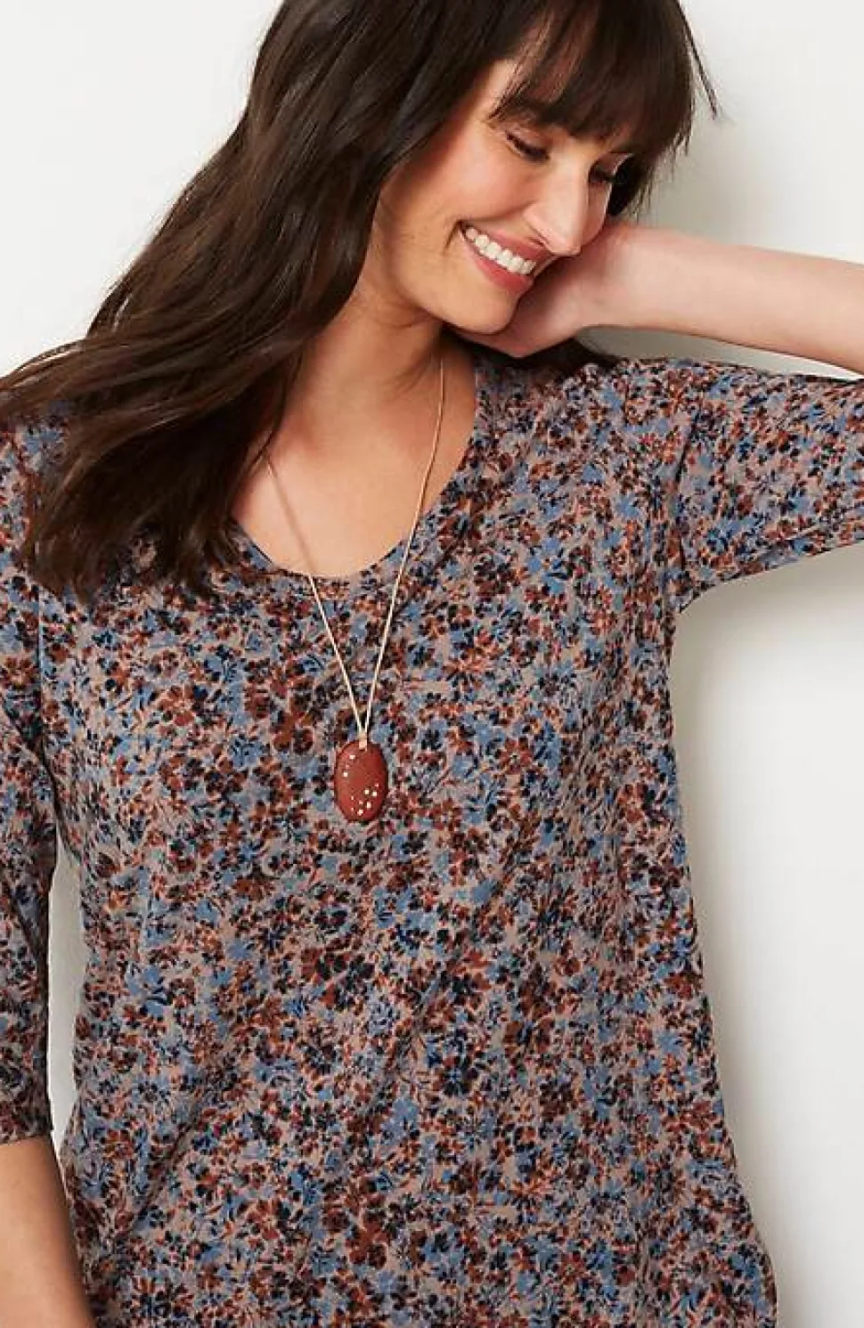 Pure Jill Printed Soft-V-Neck Top | Jjill