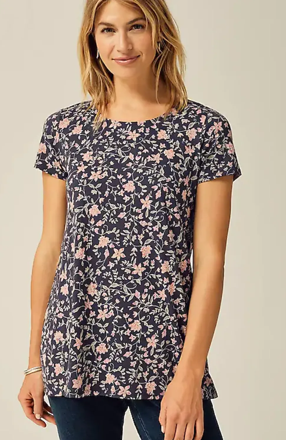 Pure Jill Scoop-Neck Elliptical Tee | Jjill