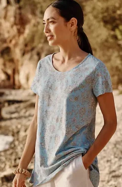 Pure Jill Scoop-Neck Elliptical Tee | Jjill