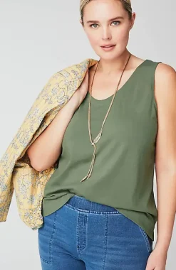 Pure Jill Soft-V-Neck Layering Tank | Jjill