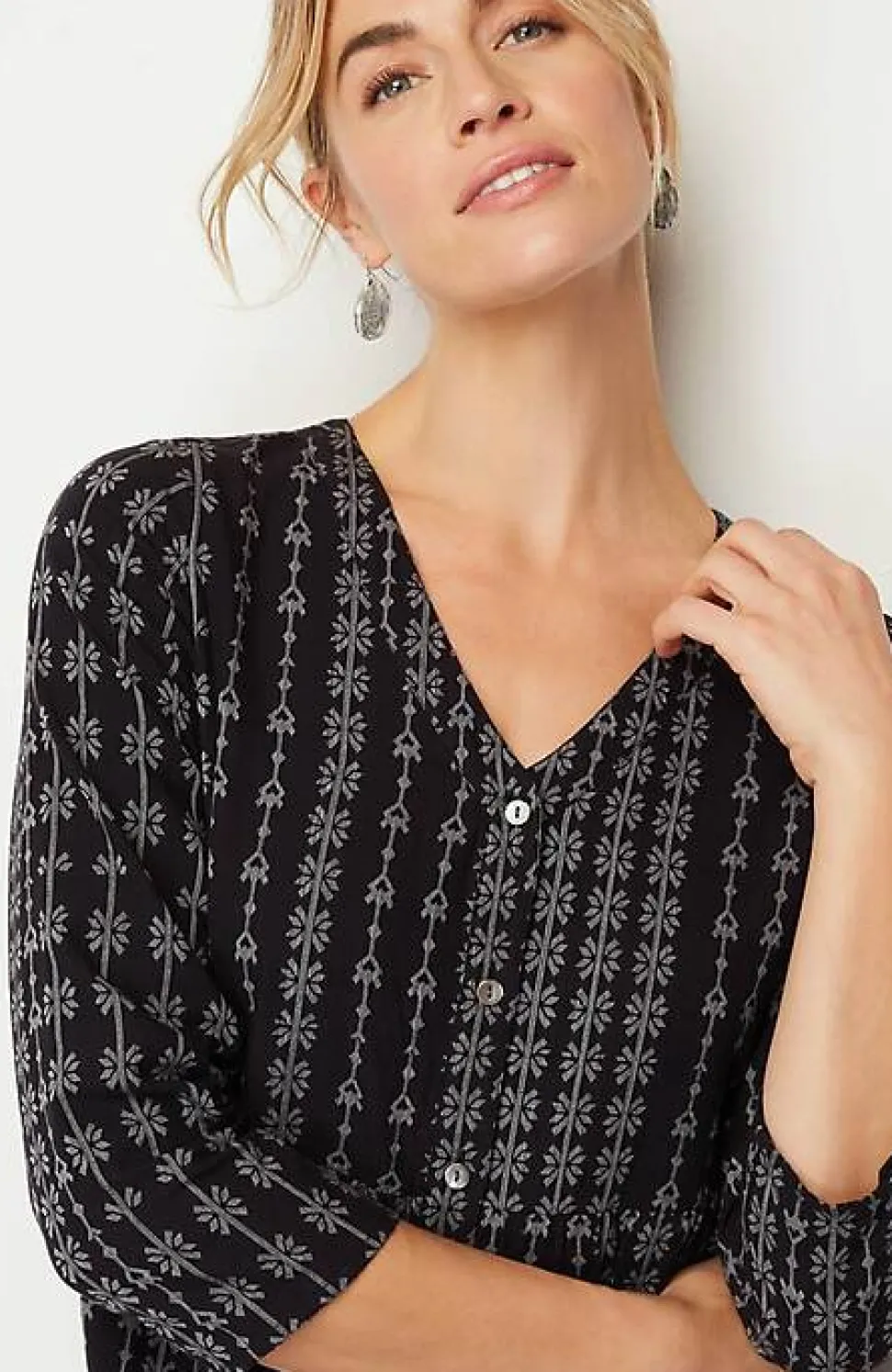 Pure Jill Tiered Button-Front Dress | Jjill