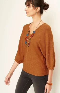 Pure Jill Tweed Double-V Sweater | Jjill