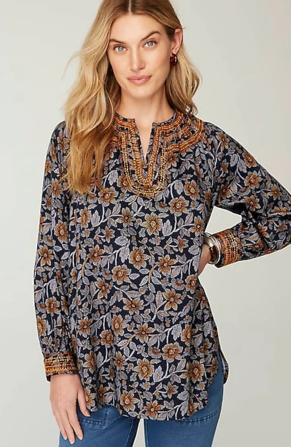 Pure Jill Twill Embroidered Tunic | Jjill