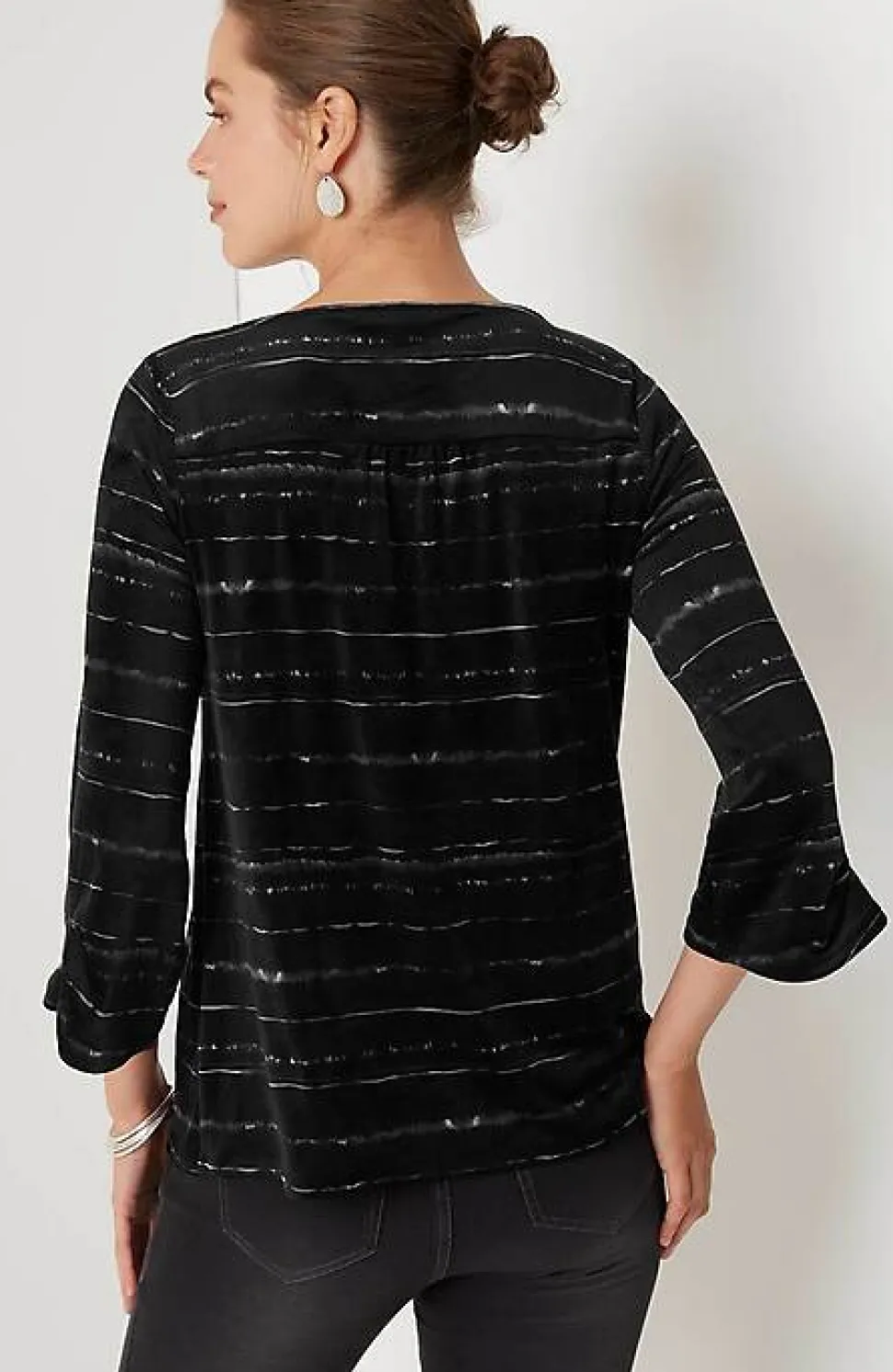 Pure Jill Velour Pleated-Sleeve Top | Jjill