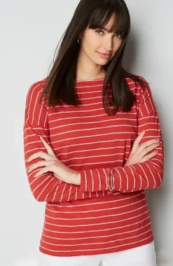 Relaxed Boat-Neck Tee | Jjill