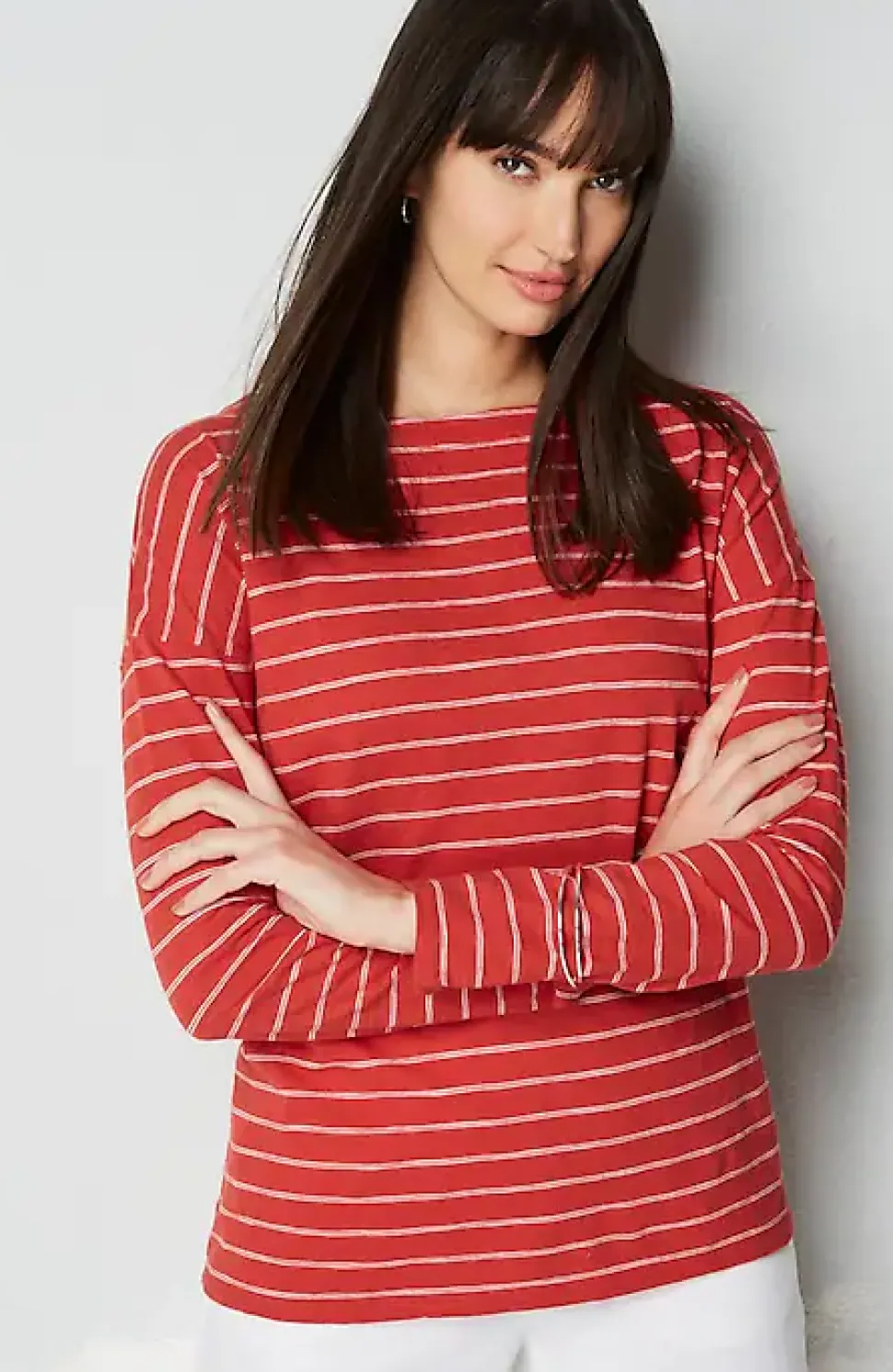 Relaxed Boat-Neck Tee | Jjill