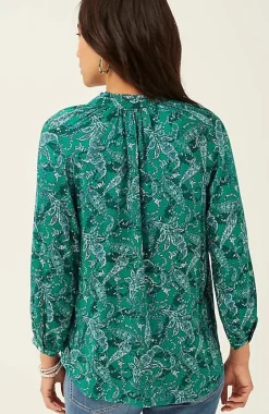 Ruffled Satin Top | Jjill