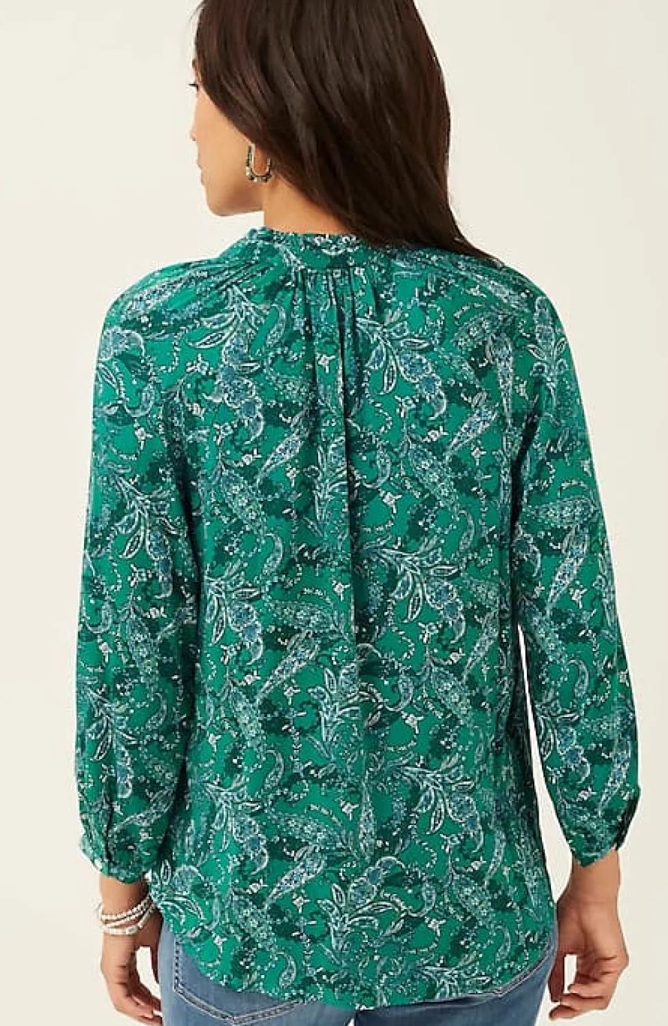 Ruffled Satin Top | Jjill