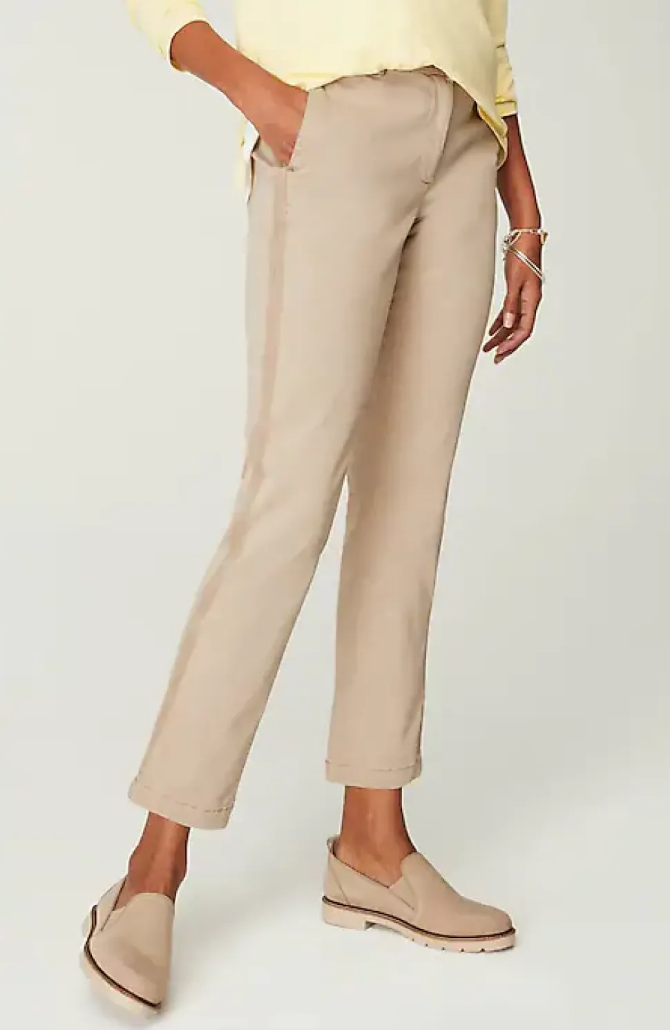 Sateen Slim-Leg Pants | Jjill