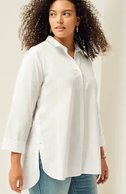 Side-Button Stepped-Hem Tunic | Jjill