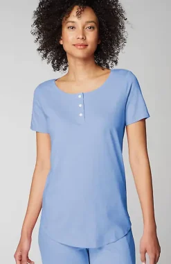 Sleep Ultrasoft Short-Sleeve Henley | Jjill