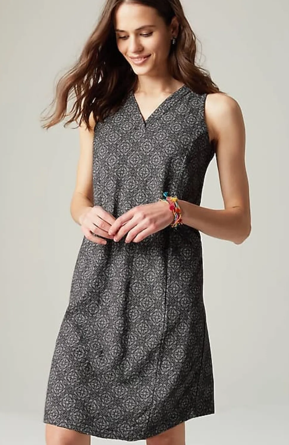 Sleeveless V-Neck Knit Dress | Jjill