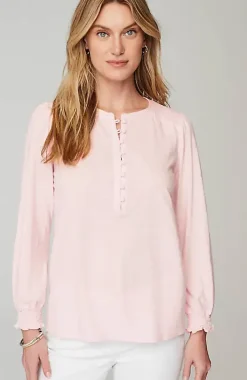 Smocked Henley Top | Jjill