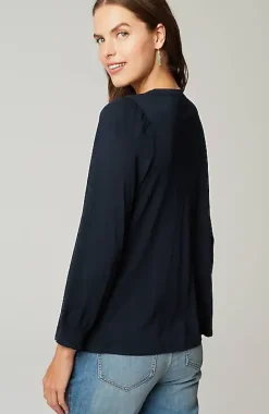 Smocked Henley Top | Jjill