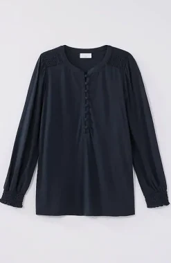 Smocked Henley Top | Jjill