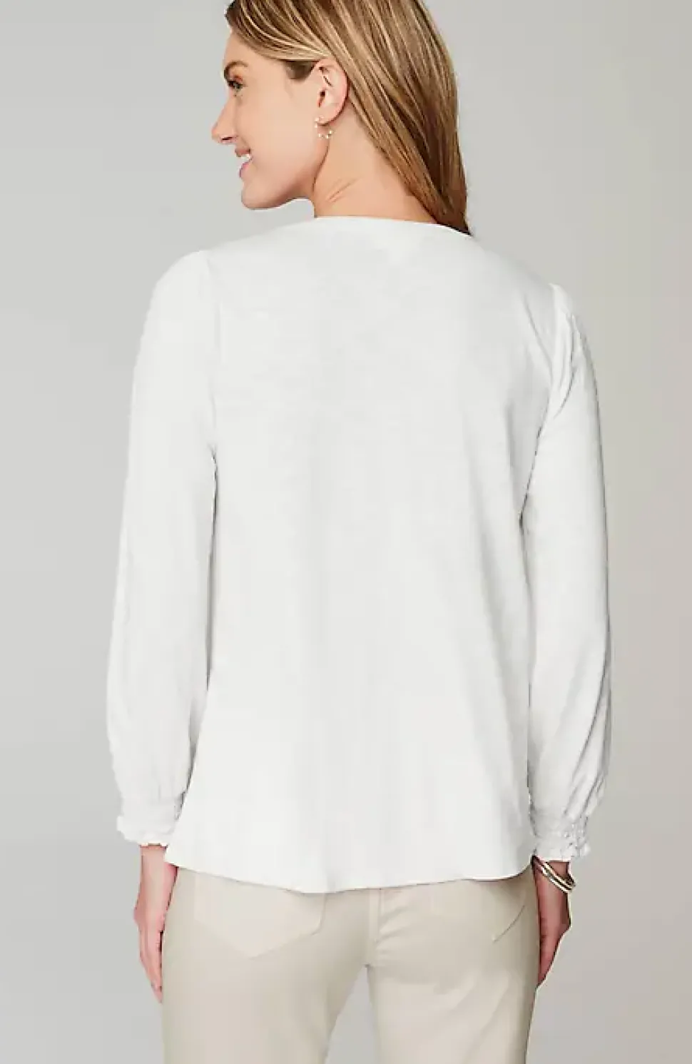 Smocked Henley Top | Jjill