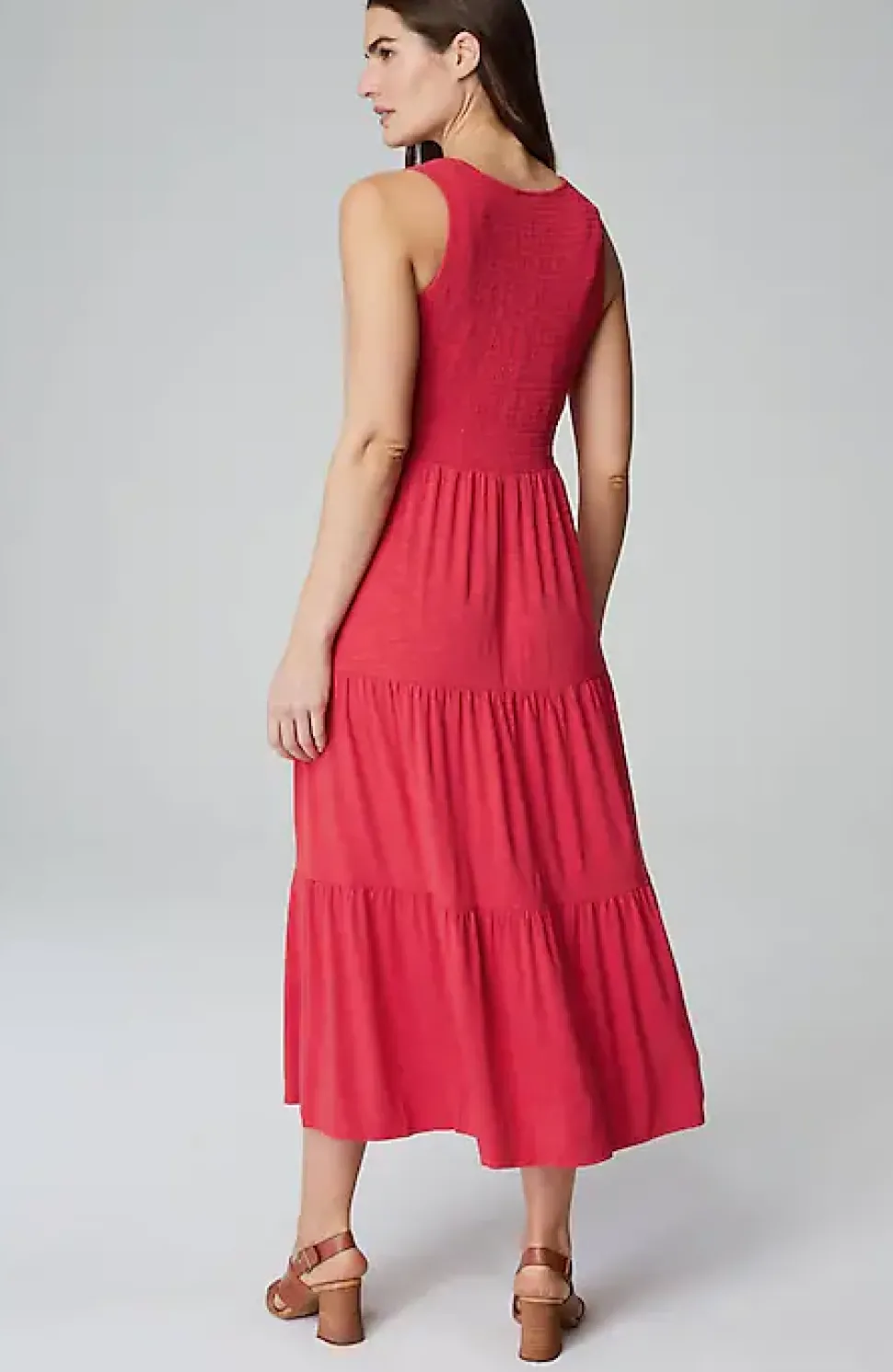 Smocked Tiered Midi Dress | Jjill