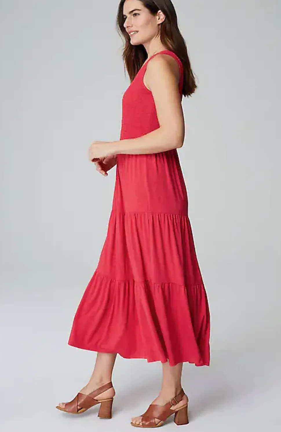 Smocked Tiered Midi Dress | Jjill