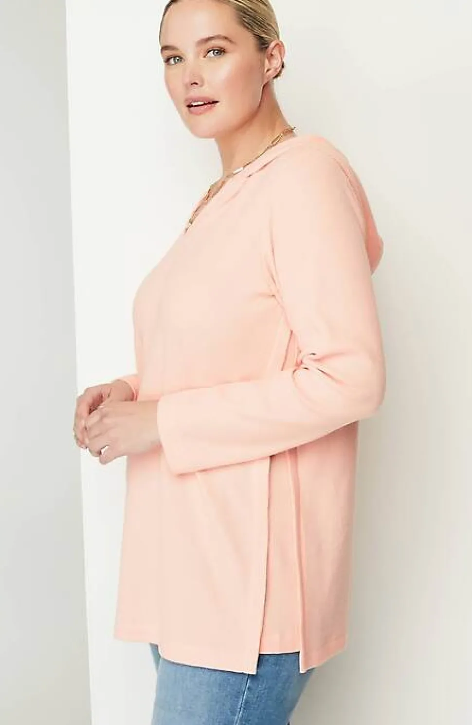 Soft-Brushed Waffle Hoodie Tunic | Jjill