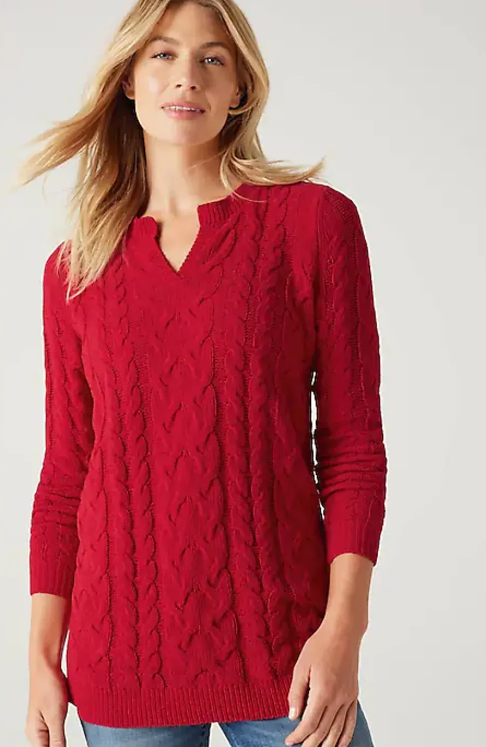 Split-Neck Chenille Tunic | Jjill
