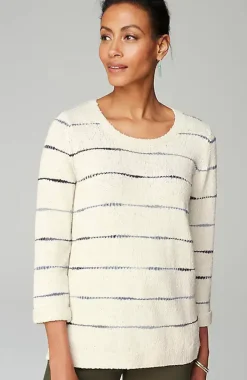 Textured 3/4-Sleeve Pullover Sweater | Jjill