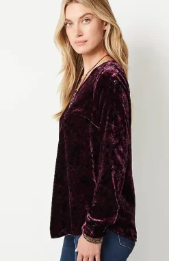Velvet Paisley-Printed Top | Jjill