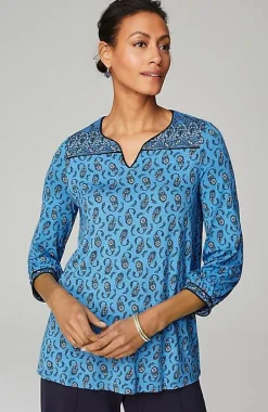 Wearever Border-Yoke Top | Jjill