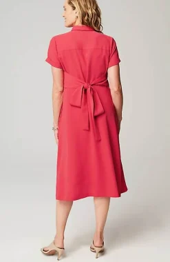 Wearever Button-Front Belted Shirtdress | Jjill