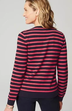 Wearever Button-Front Striped Cardi | Jjill