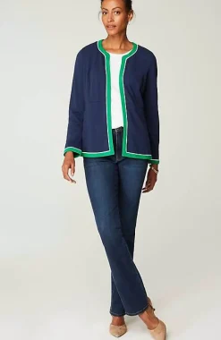 Wearever Double-Face Jersey Contrast-Trim Jacket | Jjill