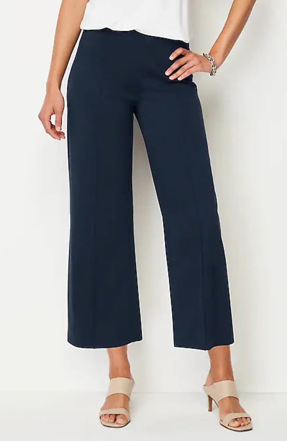 Wearever Double-Face Jersey Pintucked Crops | Jjill
