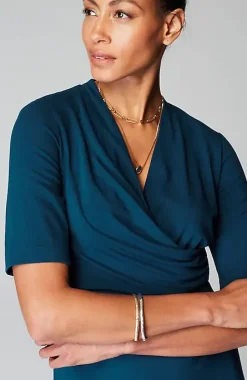 Wearever Draped Twist-Front Dress | Jjill