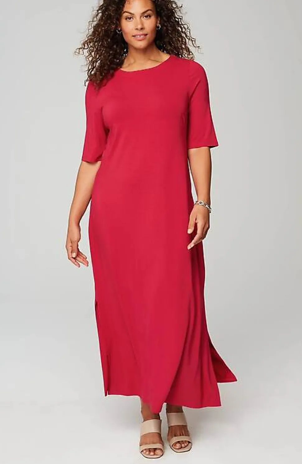 Wearever Elbow-Sleeve Maxi Dress | Jjill