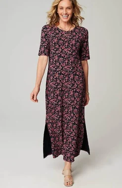 Wearever Elbow-Sleeve Maxi Dress | Jjill