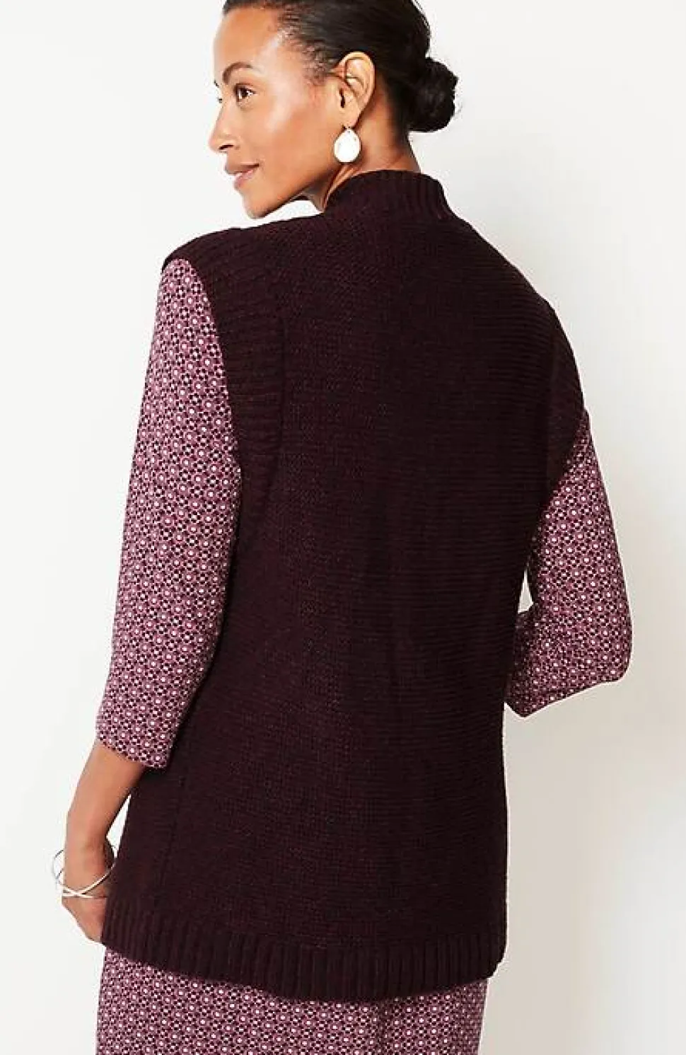 Wearever Textured Open-Front Sweater-Vest | Jjill
