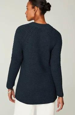 Wearever Textured Split-Neck Sweater | Jjill