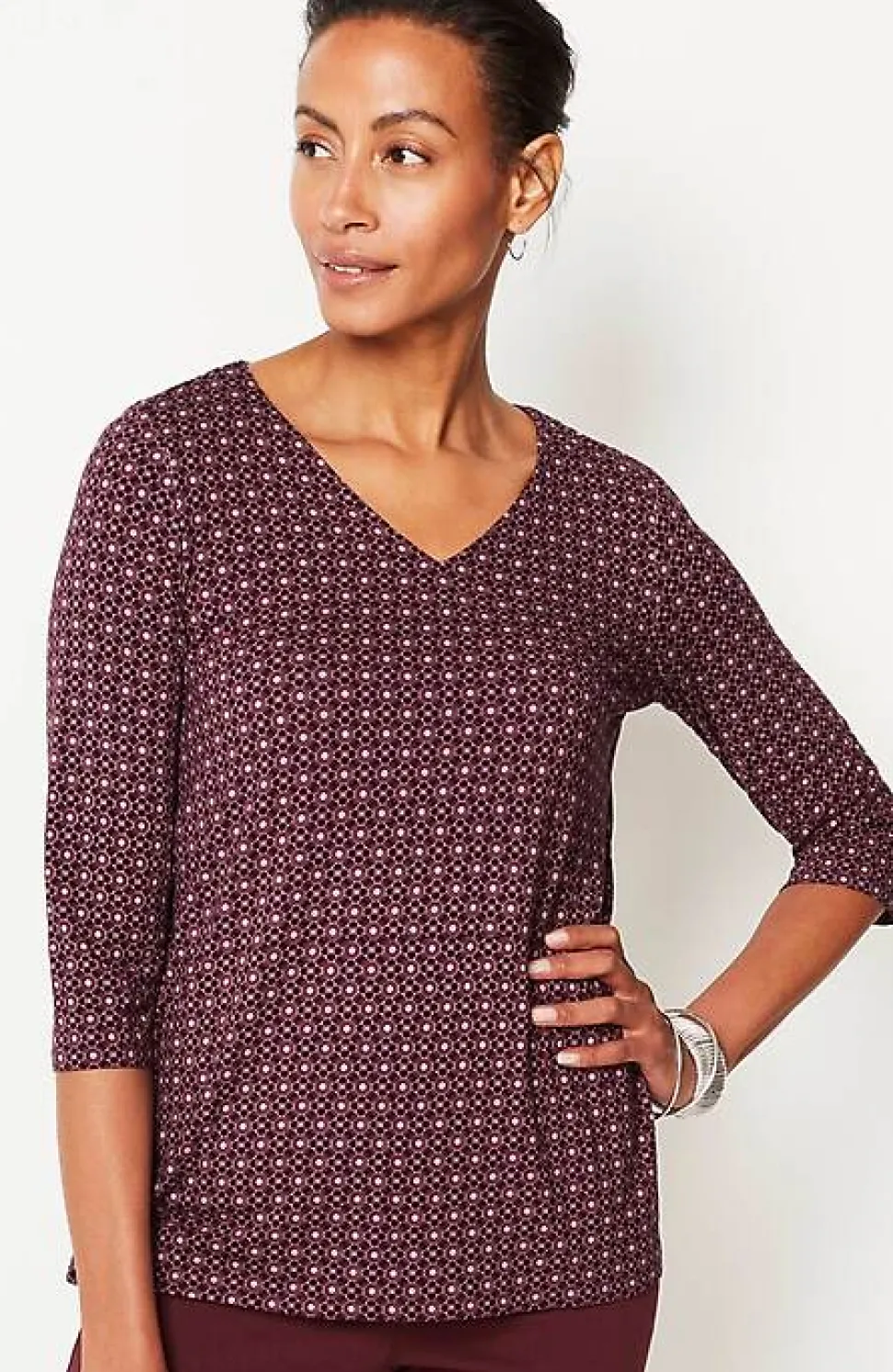 Wearever V-Neck Ballet-Sleeve Top | Jjill